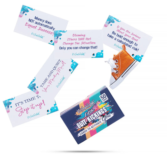 Small cards (70x40mm) with printed statements to ignite a limitless mindset and overcome obstacles