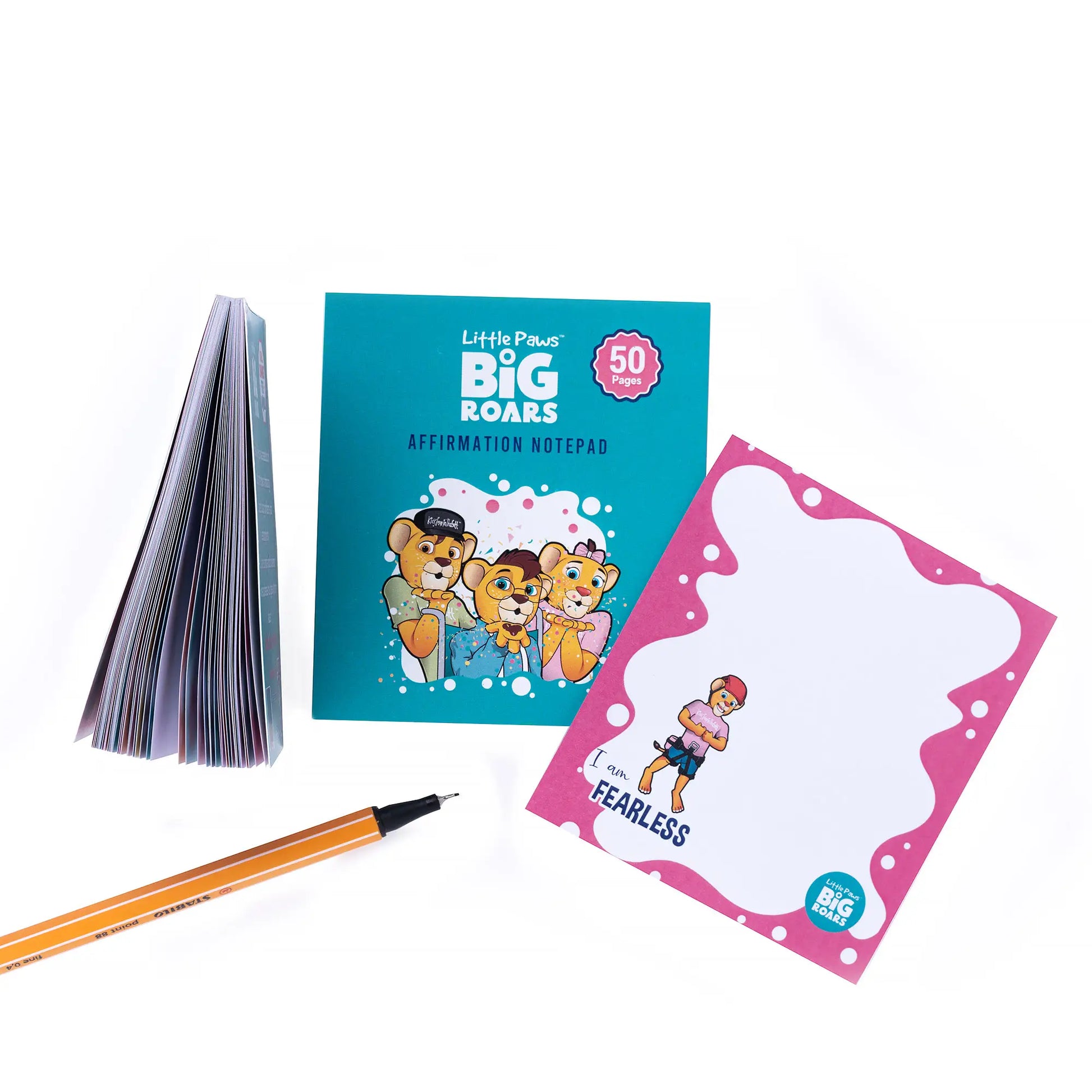Little Paws, Big Roars; Affirmation notepads for kids